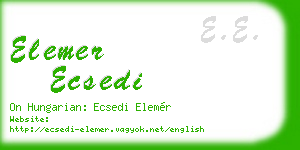 elemer ecsedi business card